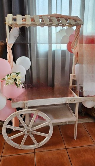 Carrito golosinas madera