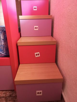 Litera juvenil rosa - cama nido