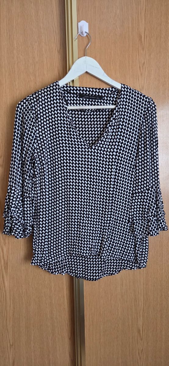 Blusa Zara S - Blanco y Negro