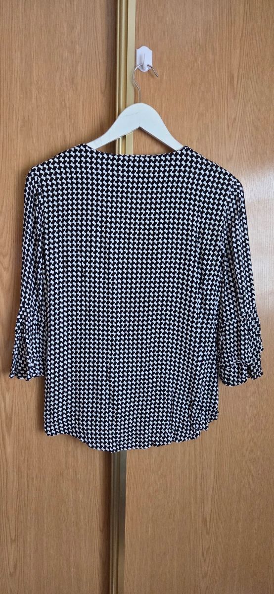 Blusa Zara S - Blanco y Negro