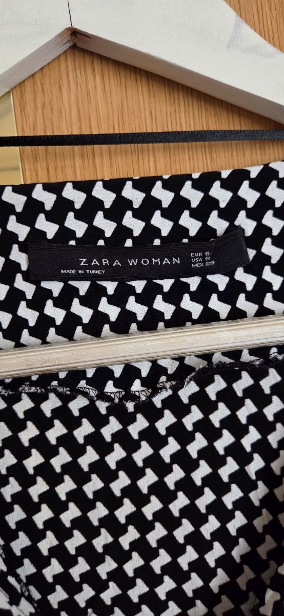 Blusa Zara S - Blanco y Negro