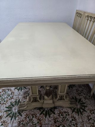 Mesa Comedor Madera Blanca - Estilo Clásico