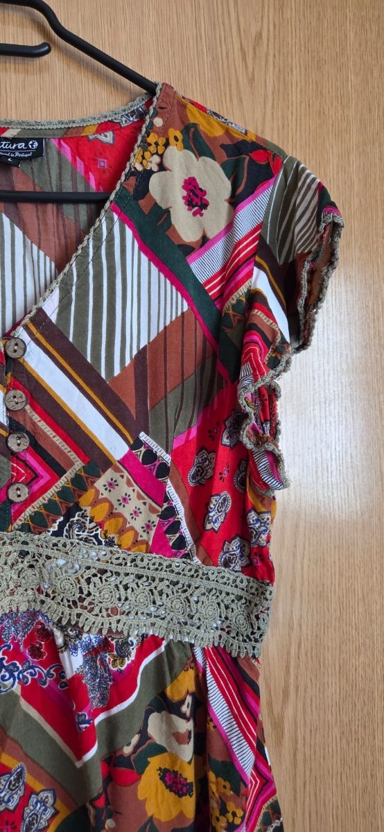 Blusa Natura multicolor talla L