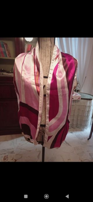 Foulard seta Oreal rosa e viola