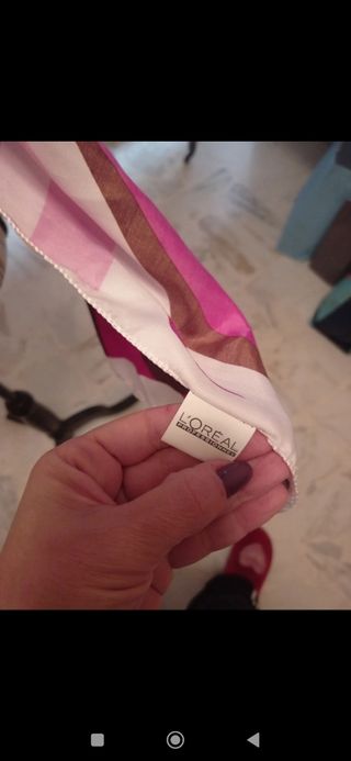 Foulard seta Oreal rosa e viola