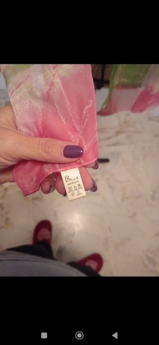 Foulard Bhs seta verde rosa