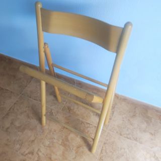 Sillas plegables vintage madera mimbre