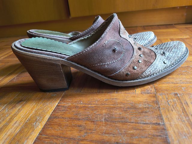 Sabot donna beige e marrone