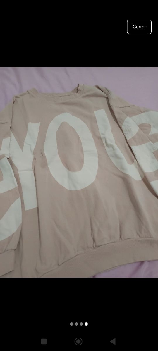 Sudadera beige oversize
