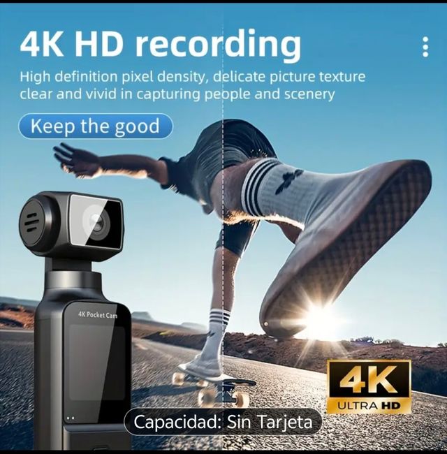Cámara Bolsillo 4K - Ligera Portátil