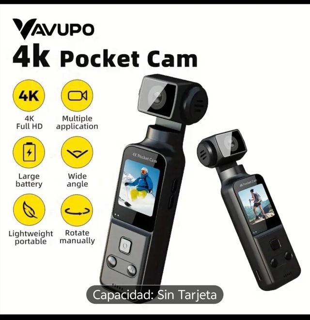 Cámara Bolsillo 4K - Ligera Portátil