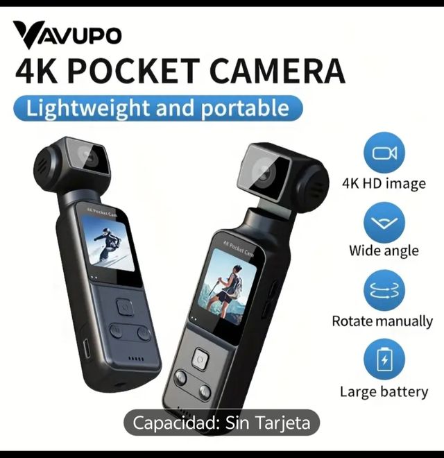 Cámara Bolsillo 4K - Ligera Portátil