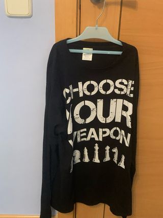 Camiseta negra ajedrez - Talla M