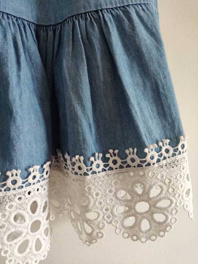 Minifalda vaquera con encaje - Talla única