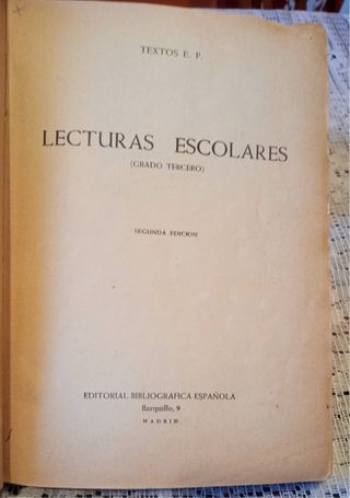 Libro escolar antiguo Frutos - 3er grado