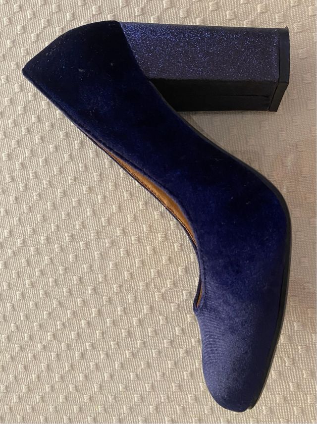 Zapato terciopelo azul
