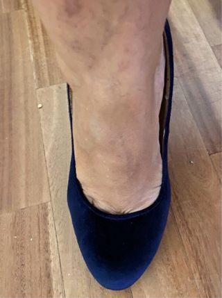 Zapato terciopelo azul