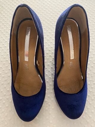 Zapato terciopelo azul