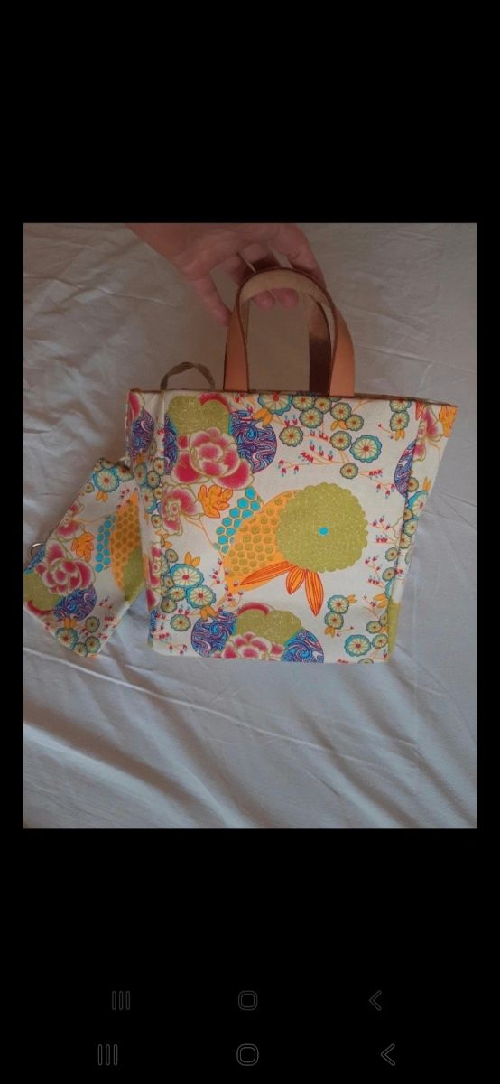 Borsa fiori con pochette multicolor