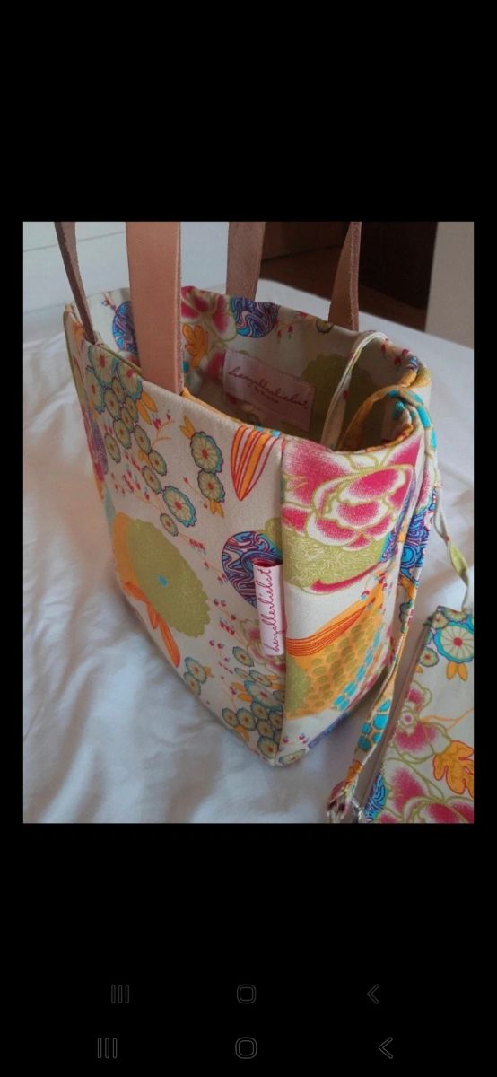 Borsa fiori con pochette multicolor