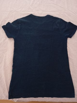Camiseta Zara azul vaquera Slim Talla S