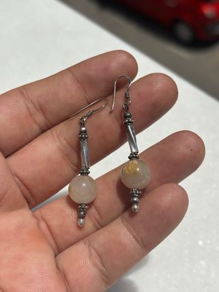 Pendientes Plata de ley 925 • Cuarzo Rutilado