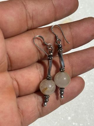 Pendientes Plata de ley 925 • Cuarzo Rutilado