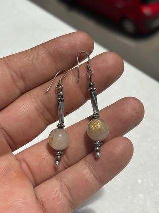 Pendientes Plata de ley 925 • Cuarzo Rutilado