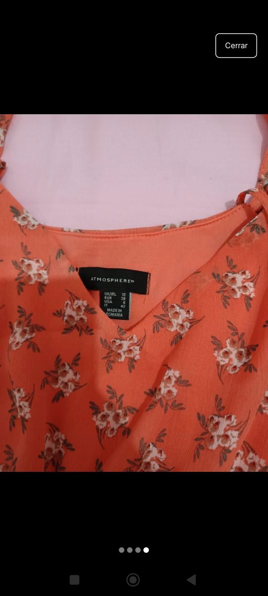Mono corto floral naranja
