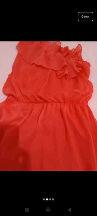 Vestido rojo asimétrico fiesta