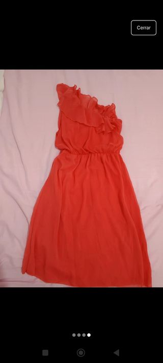 Vestido rojo asimétrico fiesta