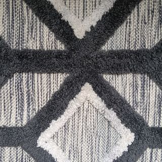 Alfombra algodón gris y blanca