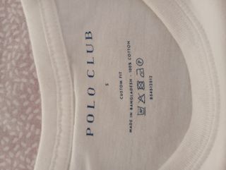 Camiseta Polo Club blanca talla S Fit ajustada