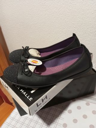 Manoletinas La Halle negras -talla 38