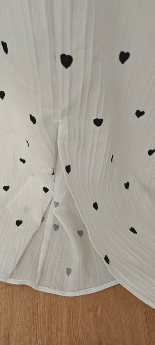 Vestido blanco largo corazones XL