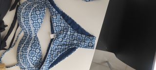 Bikini fascia blu e bianco