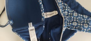 Bikini fascia blu e bianco