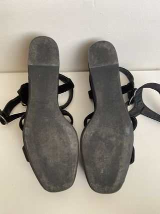 Sandálias Uterqüe pretas - Salto plataforma