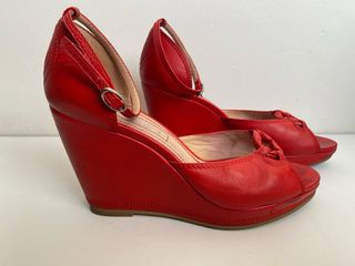 Sandálias Loewe Vermelhas - Salto Cunha