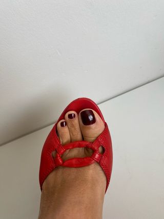 Sandálias Loewe Vermelhas - Salto Cunha