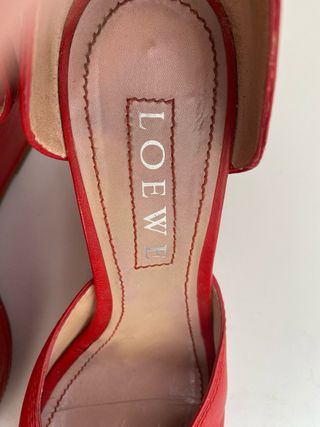 Sandálias Loewe Vermelhas - Salto Cunha