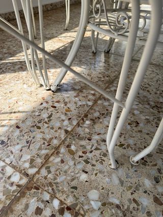 Set da giardino in ferro battuto bianco - 6 sedie