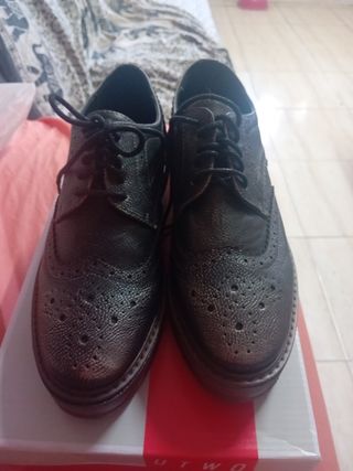 Mocasines negros tacón 39