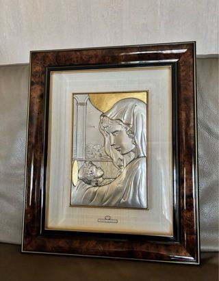 Quadro Madonna con Bambino argento