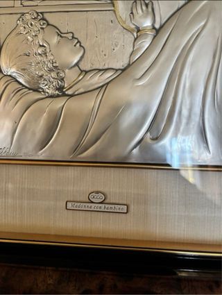 Quadro Madonna con Bambino argento
