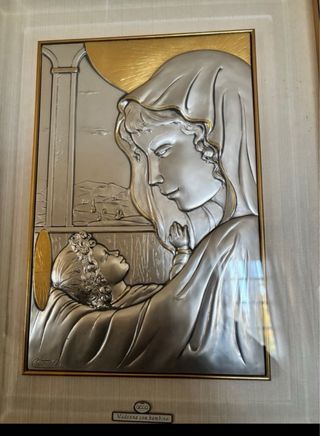 Quadro Madonna con Bambino argento