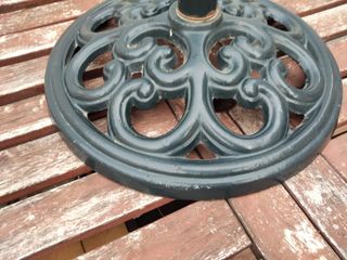Soporte Sombrilla Hierro Forja terraza vintage
