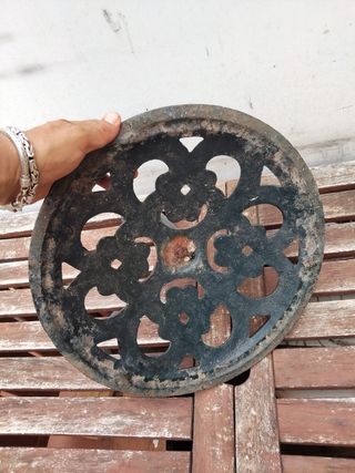 Soporte Sombrilla Hierro Forja terraza vintage
