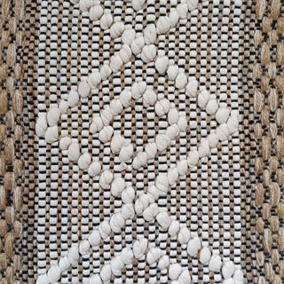 Alfombra yute algodón beige blanco