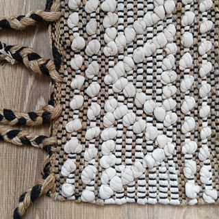 Alfombra yute algodón beige blanco